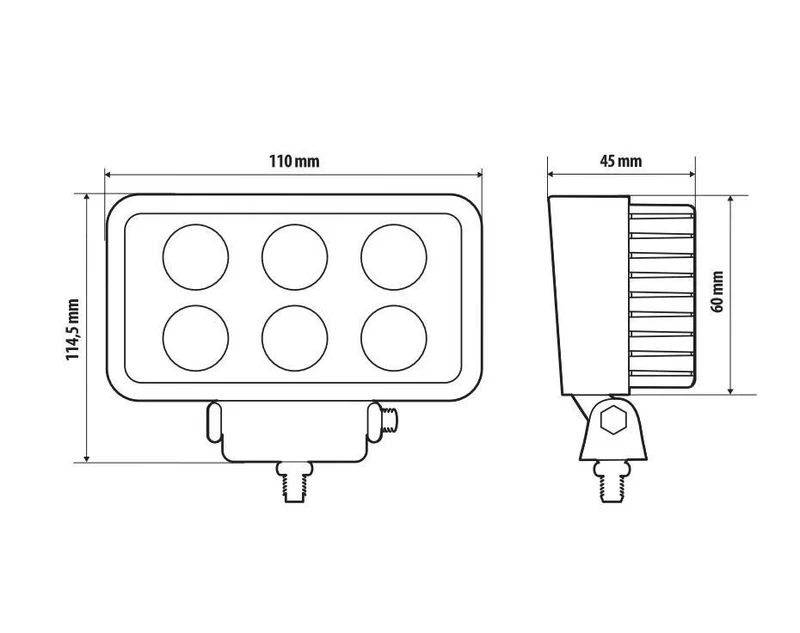 WL-2, faro ausiliario a 6 Led - 12/24V - Bianco