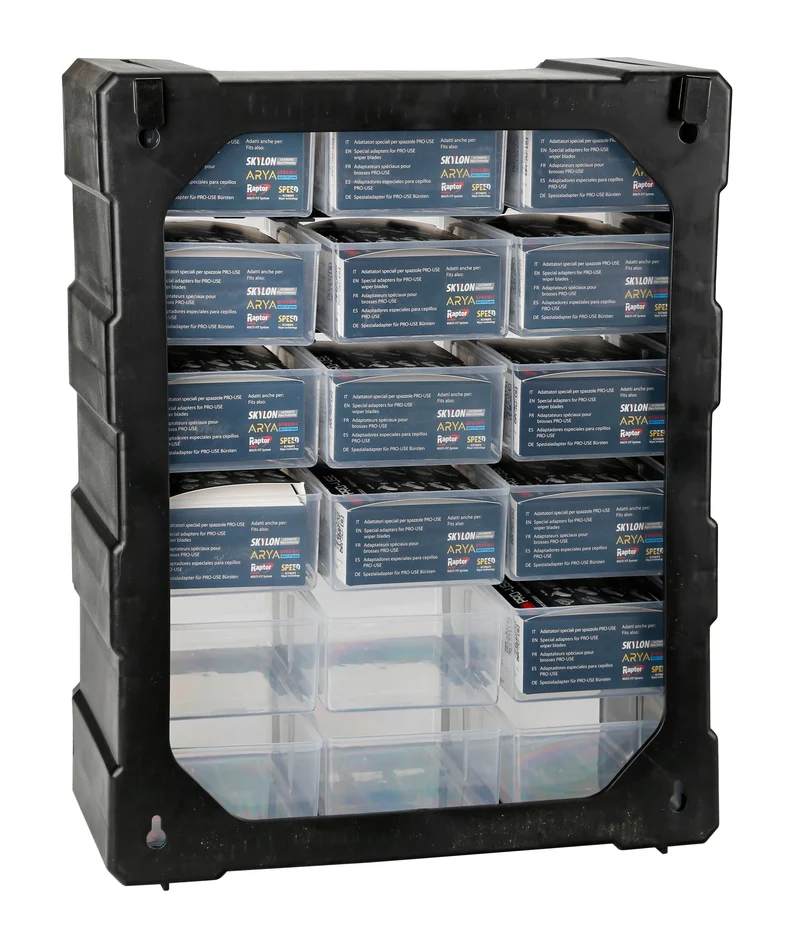 Dispenser a 18 cassetti con 130 adattatori
