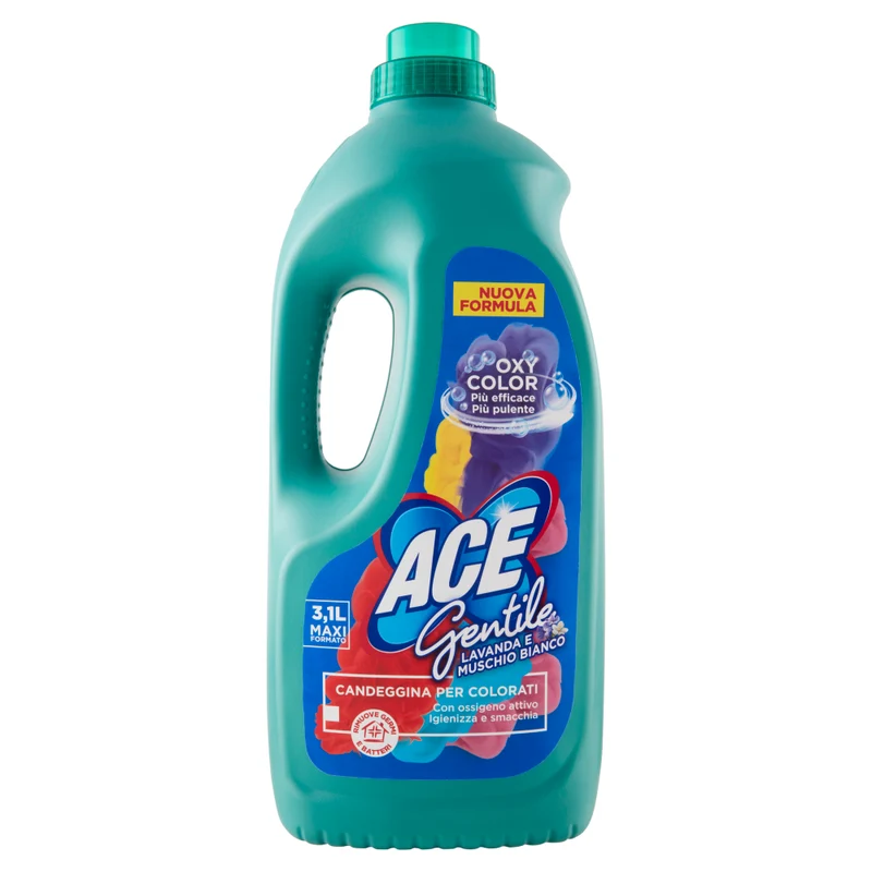 ACE Gentile Candeggina per Colorati - Lavanda e Muschio Bianco (3,1 L), con Ossigeno Attivo, Igienizza e Smacchia, Nuova Formula OXY COLOR