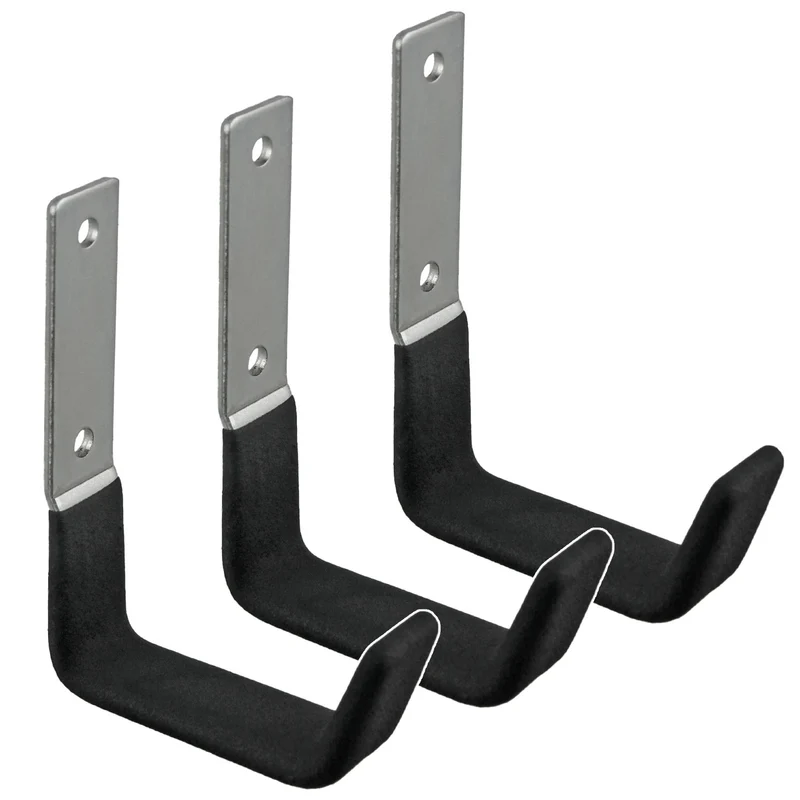 Supporto / gancio da parete Maclean, per pneumatici, ruote, scale, biciclette, in acciaio, carico massimo 15 kg, MC-435, 3 pezzi