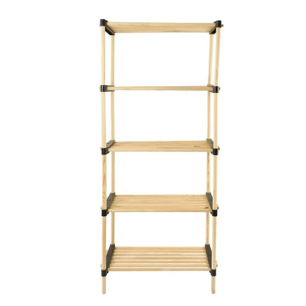 Scaffale Modulare In Legno 5 Ripiani 56x28x117cm