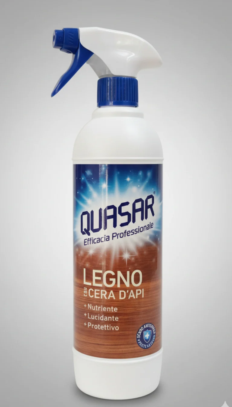 Quasar Legno Spray con Cera d’Api Naturale – Trattamento Nutriente Anti-Polvere Professionale
