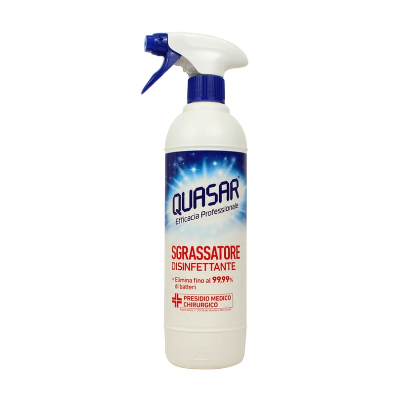 QUASAR Sgrassatore Disinfettante Trigger 580ml - Presidio Medico Chirurgico (PMC), Rimuove Sporco/Grasso/Batteri, Multiuso Casa/Ufficio