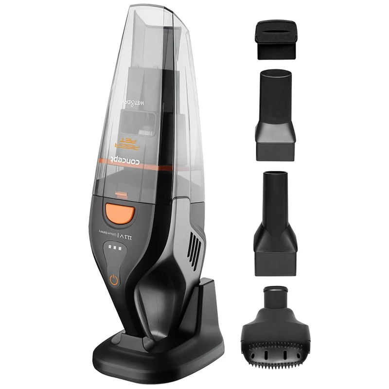 Concept Wet & Dry Riser Pet 11.1V Aspirapolvere portatile Spazzola per peli animali a secco e umido senza fili 2200 mAh Filtro HEPA