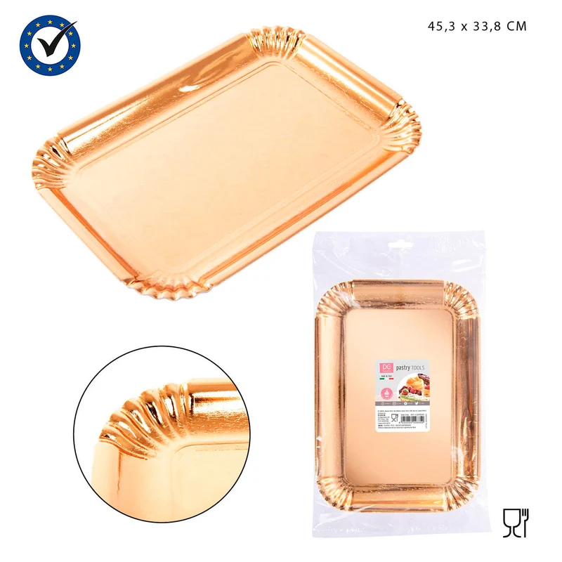Dc Vassoio Rettangolare Oro 46X34 Cm