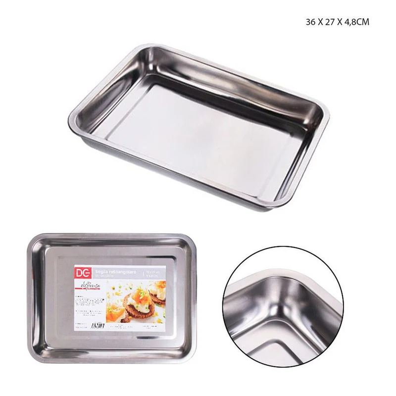 Dc Teglia rettangolare inox 36.5x26.5x4.8 cm