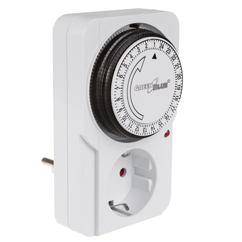 Interruttore temporizzatore meccanico GreenBlue, 48 programmi, carico massimo 16A, IP20, GB360 F