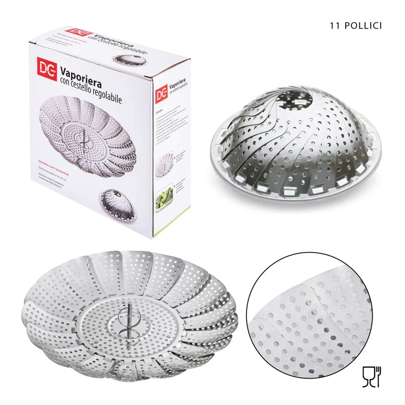Dc Vaporiera Acciaio 18X18X7Cm-28X28X7Cm