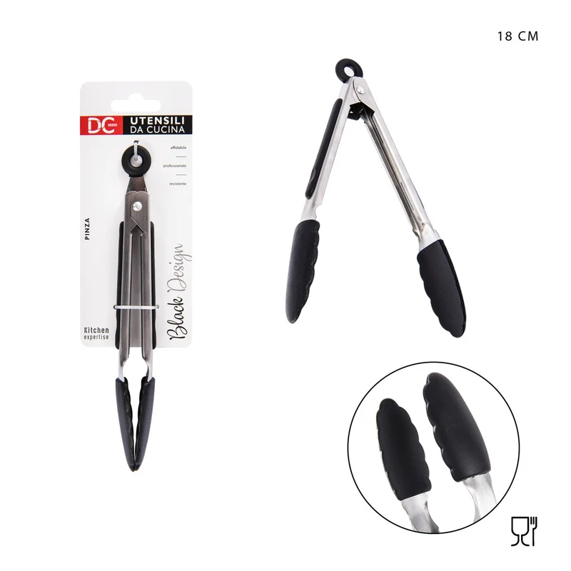 Dc L/Black Pinza Insalata Silicone 18Cm
