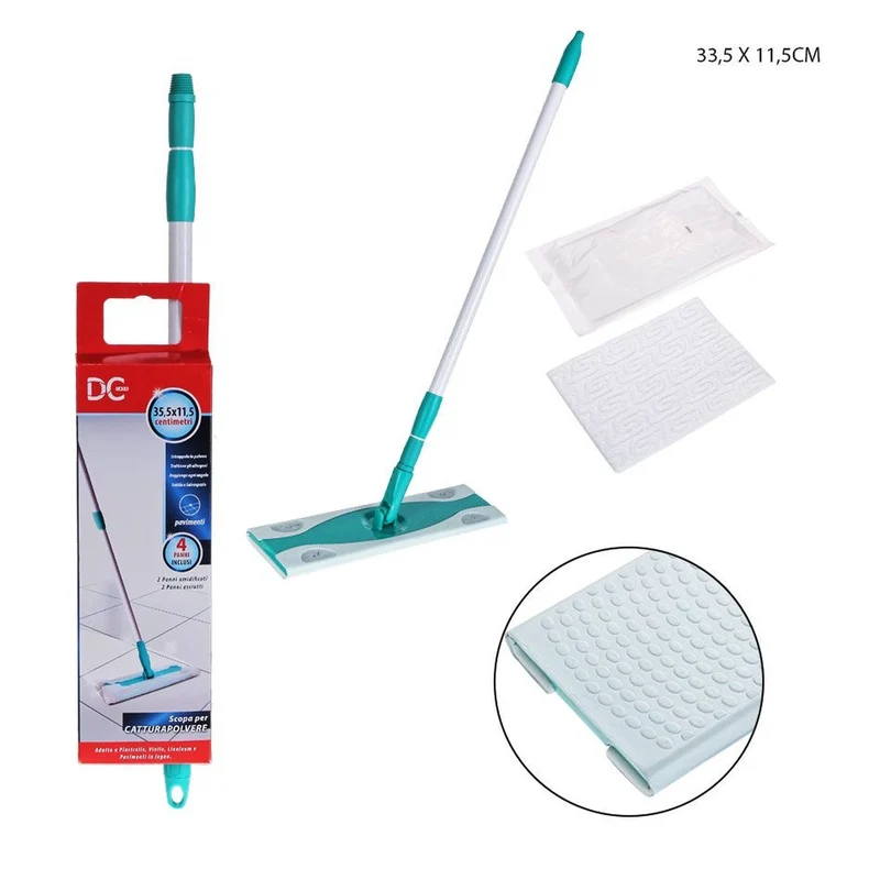 Dc Spazzolone Catturapolvere M/Estensibile + 4 Panni