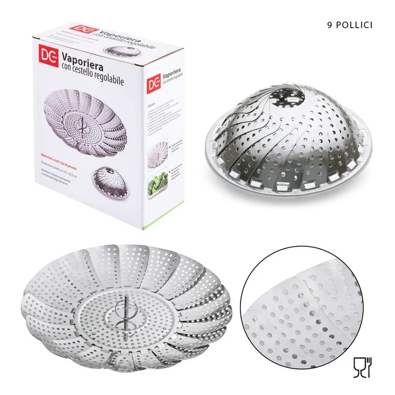 Dc Vaporiera Acciaio 13.5X5.8Cm-23.5X6.5Cm