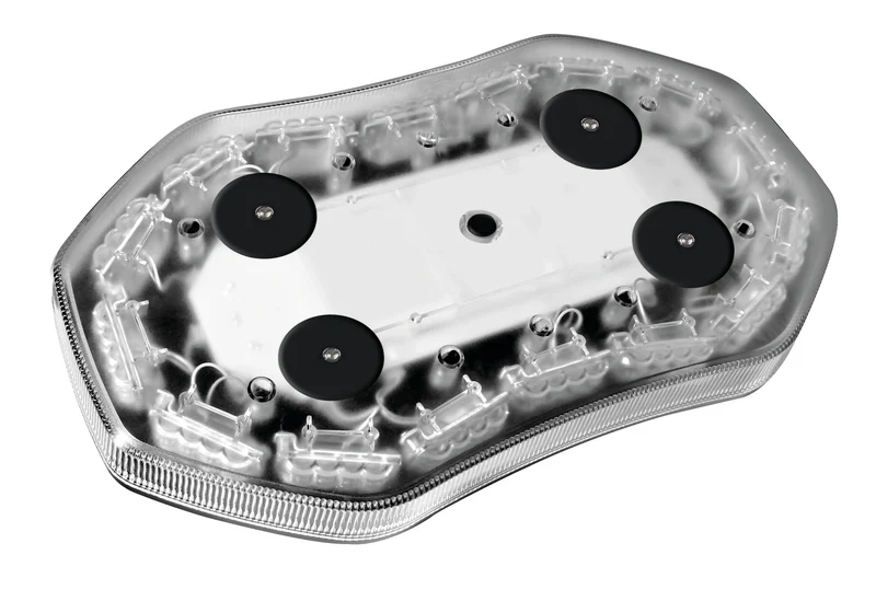 Barra lampeggiante arancio a 64 led, 10/30V - Base magnetica