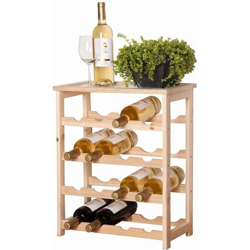 Cantinetta Porta Vino Cantina Portabottiglie Stand Da Terra In Legno 16 POSTI