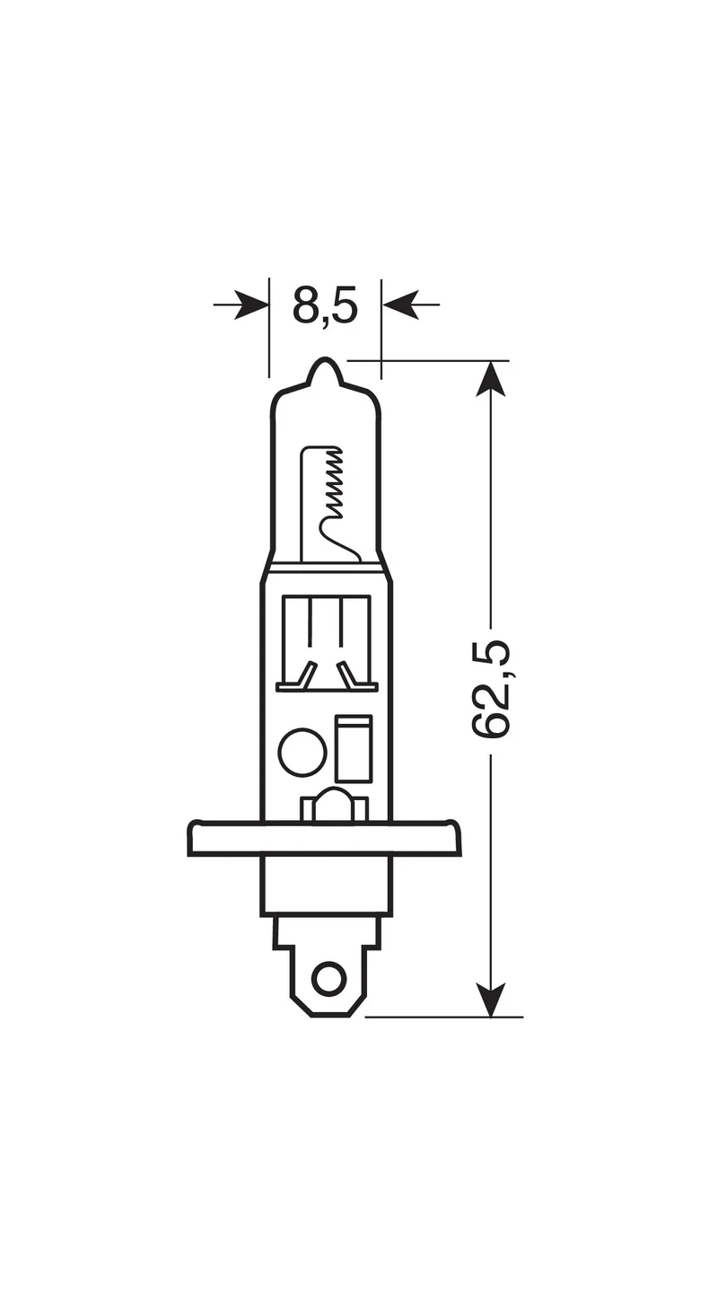 12V Lampada alogena - H1 - 55W - P14,5s quantità: 10
