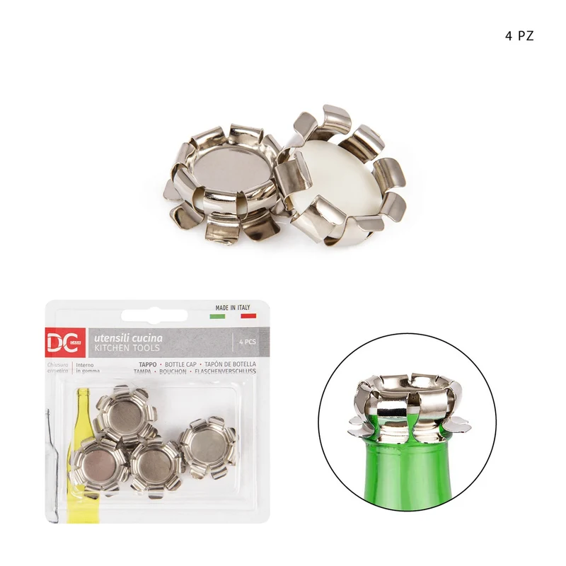 Dc Tappo Bottiglia Ermetico Acciaio 4Pz