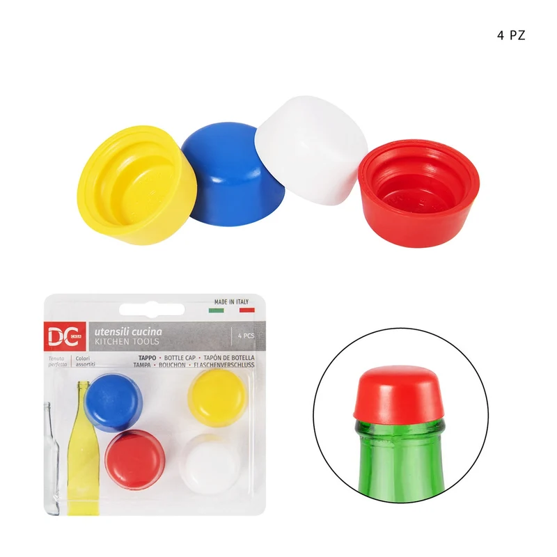 Dc Tappo Bottiglia Ermetico Gomma 4Pz