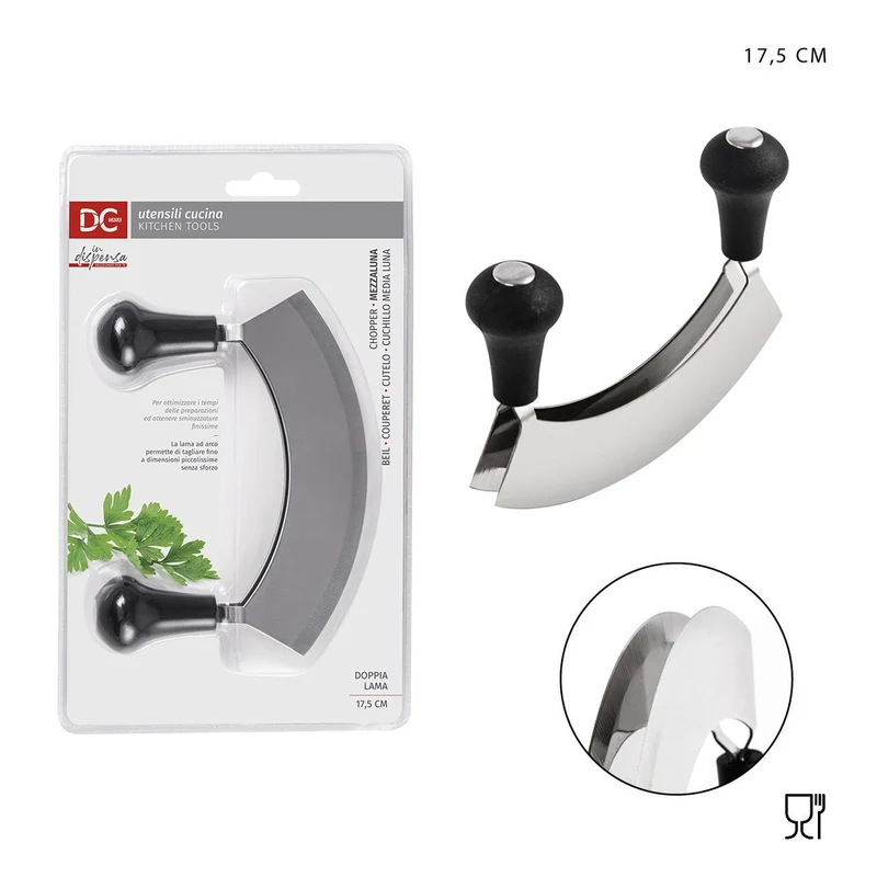 Dc Mezzaluna Acciaio Doppia Lama 17.5X13.5Cm