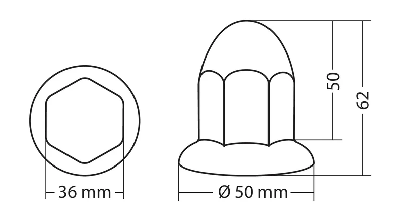 Copribulloni cromati in ABS - Ø 30 mm - Set 10 pz