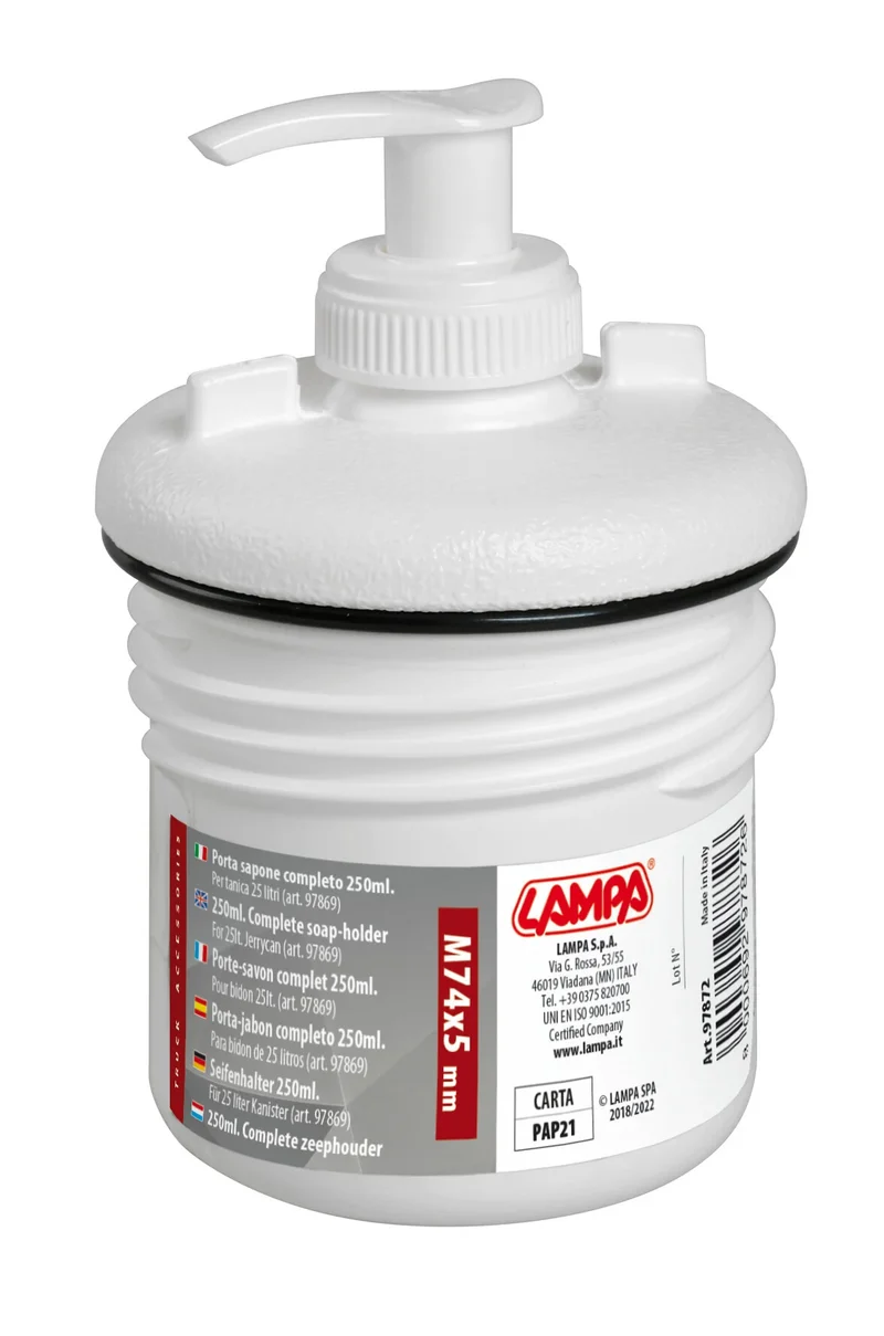 Dispenser porta sapone, per tanica 25 L - 250 ml