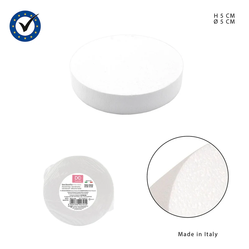 Dc Base Torta Tonda Polistirolo H5Cm D. 5Cm