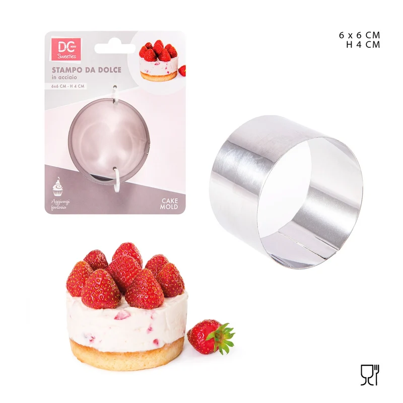 Dc Stampo Dolci Acciaio Cerchio 6X6X4Cm