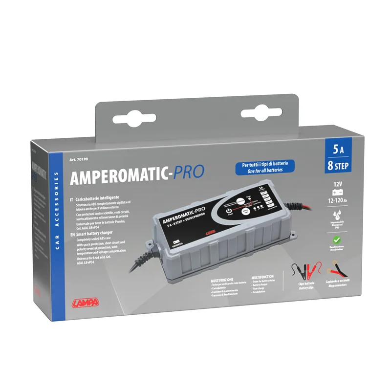 Amperomatic Pro, caricabatteria intelligente, 12V - 5A