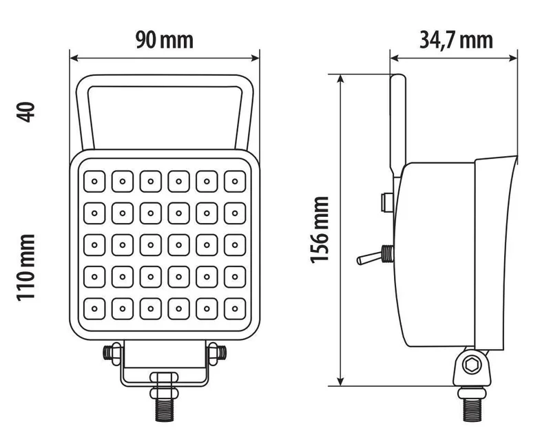 WL-28, faro ausiliario a 16 Led - 12/24V - Bianco