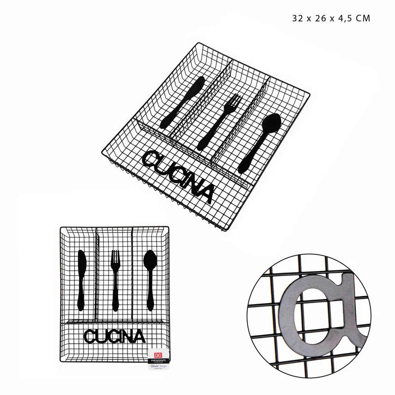 Dc L/Black Portaposate 32X26Xh4.5Cm N.Opaco