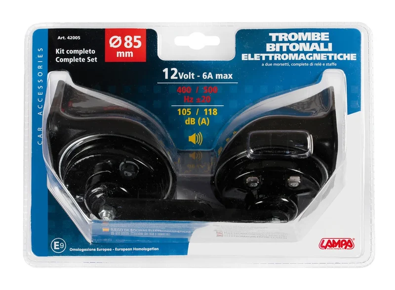 Avvisatore acustico bitonale, Ø 85 mm - 12V
