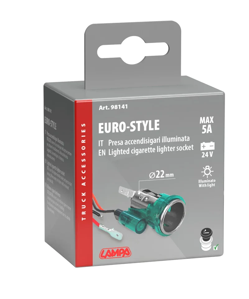 Euro-Style, presa accendisigari illuminata 24V