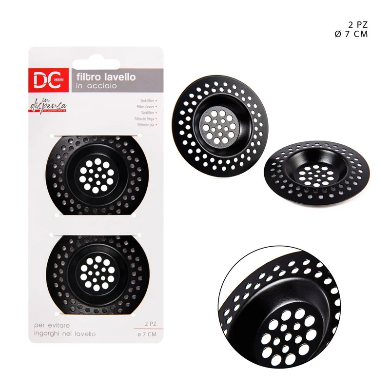 Dc Filtro Lavello Inox 7Cm 2Pz Nero