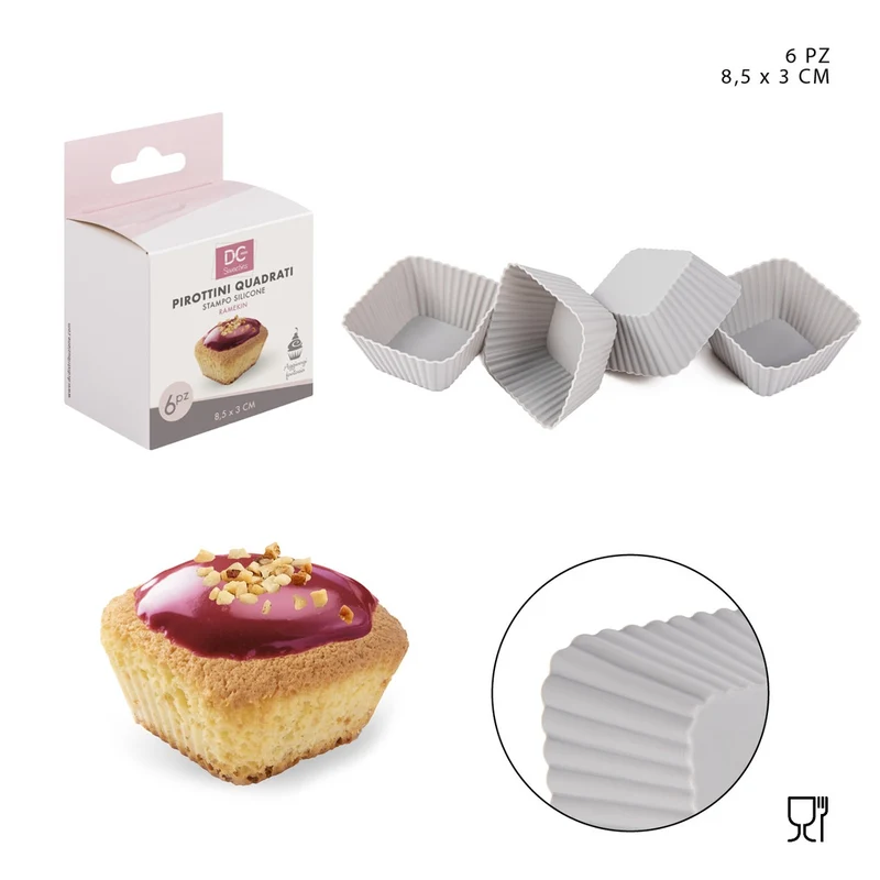 Dc Pirottini Silicone Quadrati 6.7Cm 6Pz