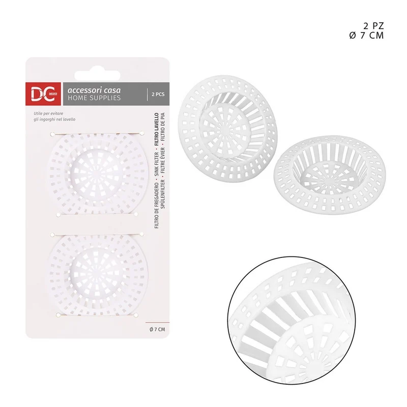 Dc Casa Filtro Lavello Plastica 7Cm 2Pz