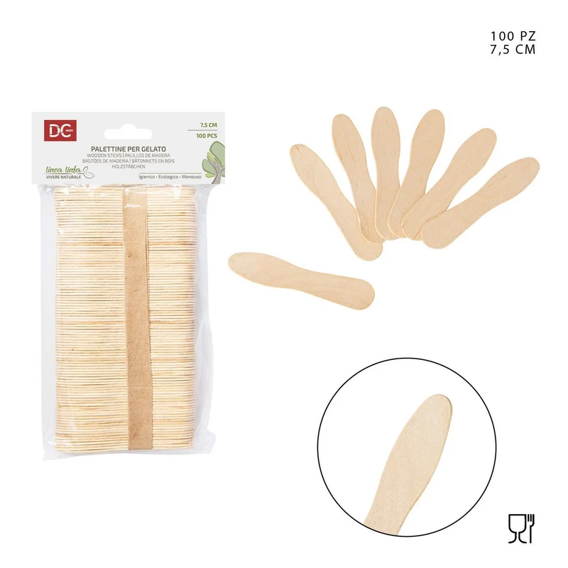 Dc Palettine Legno Gelato 7.5Cm 100Pz