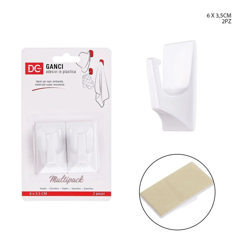 Dc Gancio Adesivo Plastica 2Pz