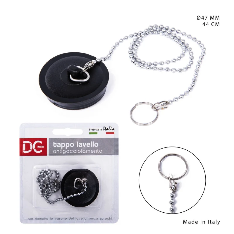 Dc Tappo Lavello D.47Mm Catena Inox 44Cm Nero