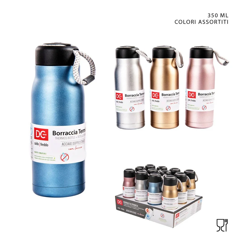 Dc Borraccia termica in acciaio Inox con laccio 350Ml
