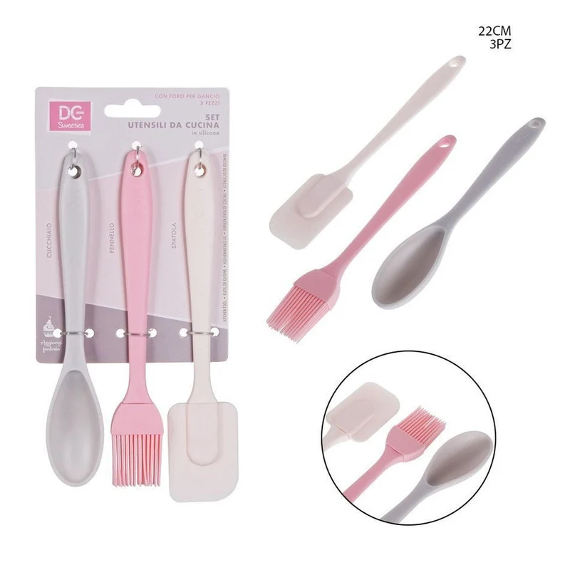 Dc Spatola+Pennello+Cucchiaio Silicone 3Pz