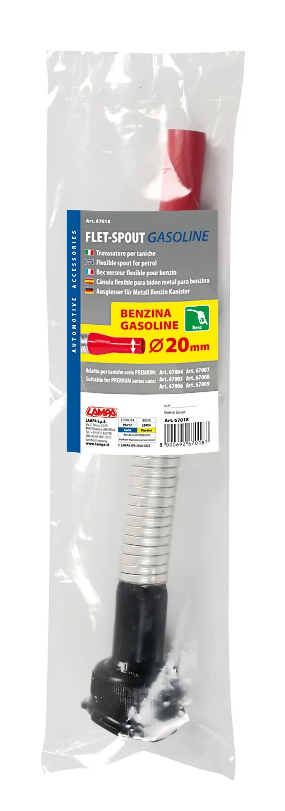 Premium, travasatore flessibile per benzina - Ø 20 mm