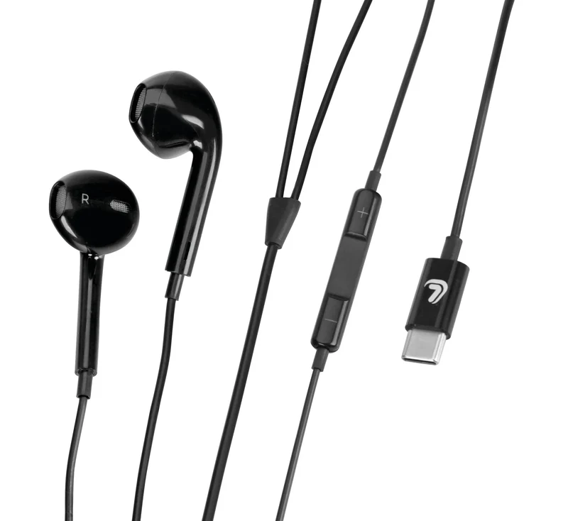 Linea Essentials, auricolari con microfono cavo Usb Type-C - 120 cm - Nero quantità: 5