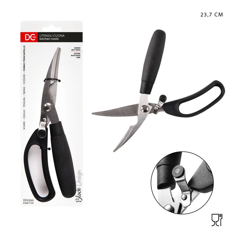 Dc Casa Linea Black Forbici Trinciapollo 23.7Cm