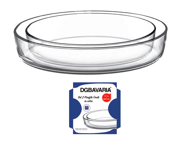 Pirofila ovale 2,4lt set da 2 pirofile