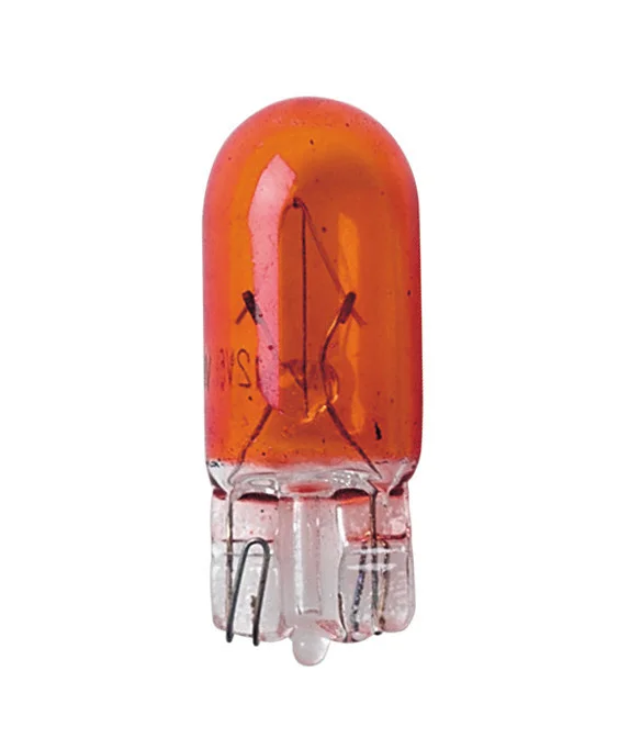 12V Lampada con zoccolo vetro - WY5W - 5W - W2,1x9,5d - 2 pz - Scatola - Arancio