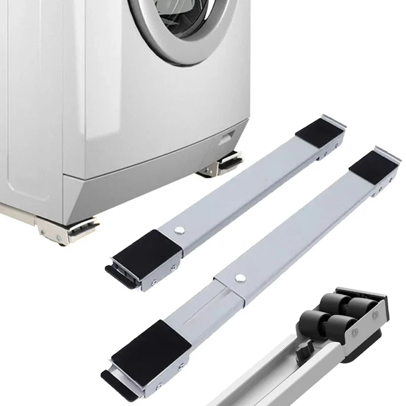 Base Lavatrice con Ruote Set 2 barre Sposta Mobili Frigorifero Asciugatrice