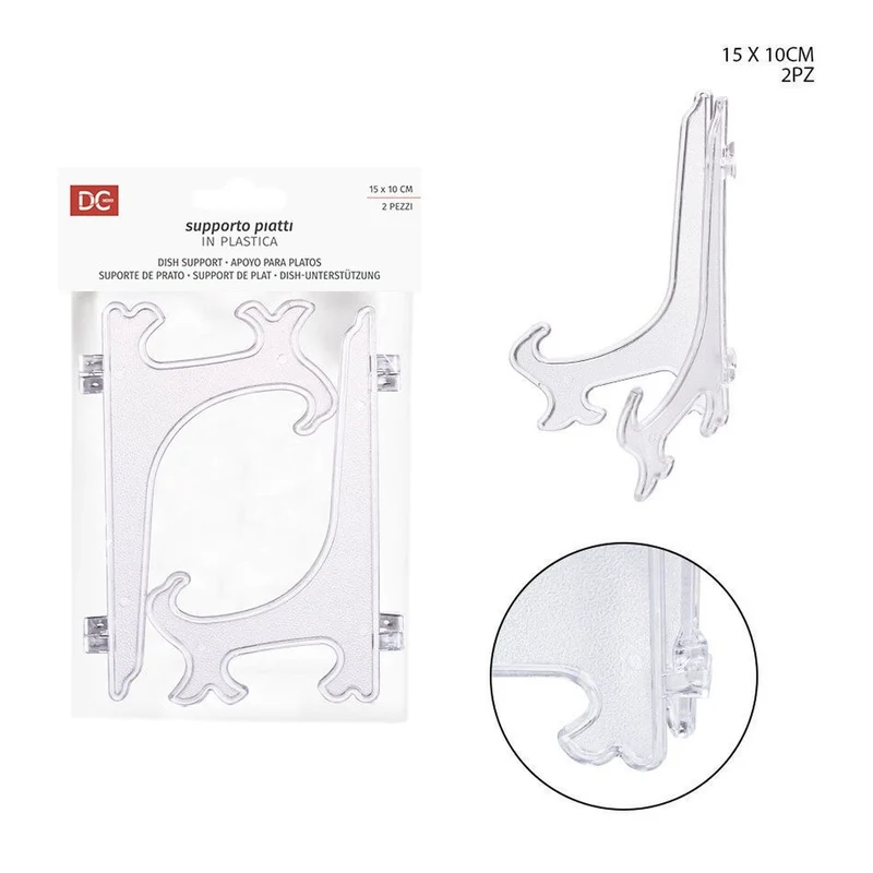 Dc Supporto Piatti Trasparente 15X10Cm 2Pz