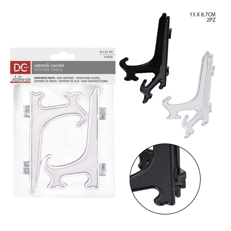 Dc Supporto Piatti Trasparente 13X8.7Cm 2Pz