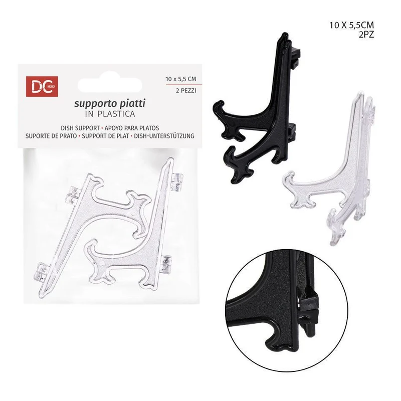 Dc Supporto Piatti Trasparente 10X5.5Cm 2Pz