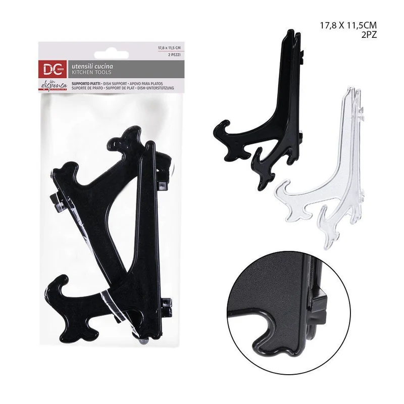 Dc Supporto Piatti Trasparente 17.8X11.5Cm 2P