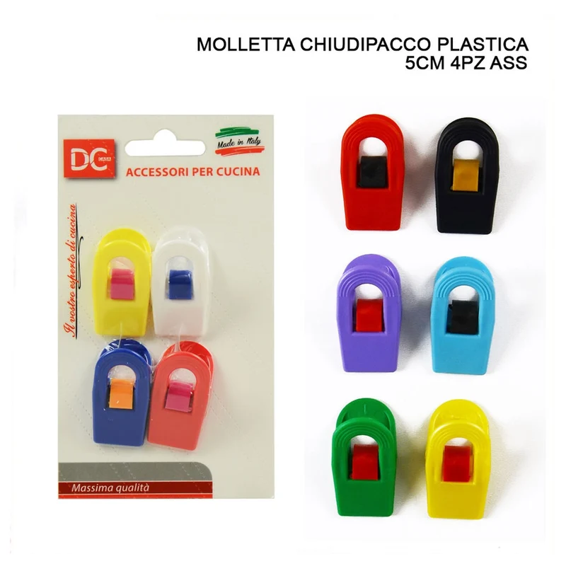 Dc Molletta Chiudipacco Plastica 5Cm 4Pz