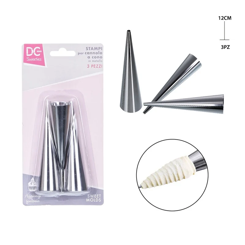 Dc Stampo Cannolo Cono 3Pz